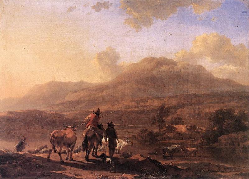 BERCHEM, Nicolaes Italian Landscape at Sunset